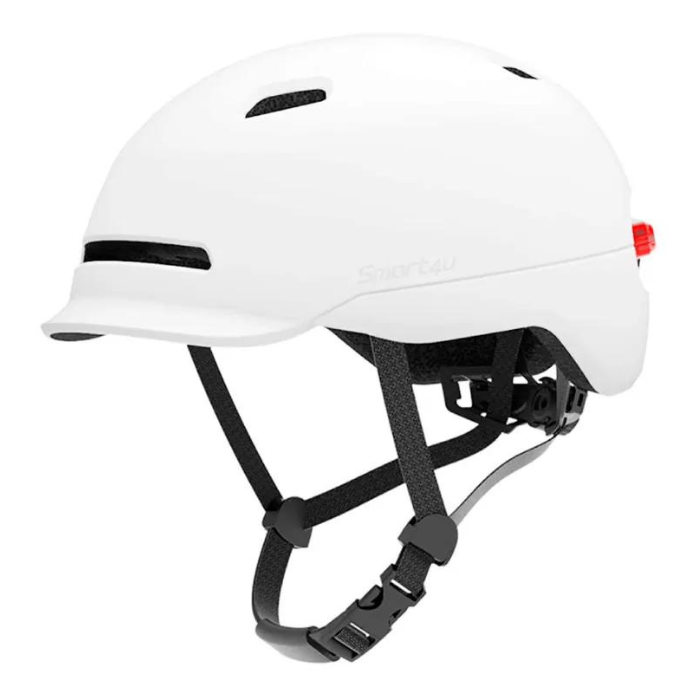 Casco blanco urbano con luz