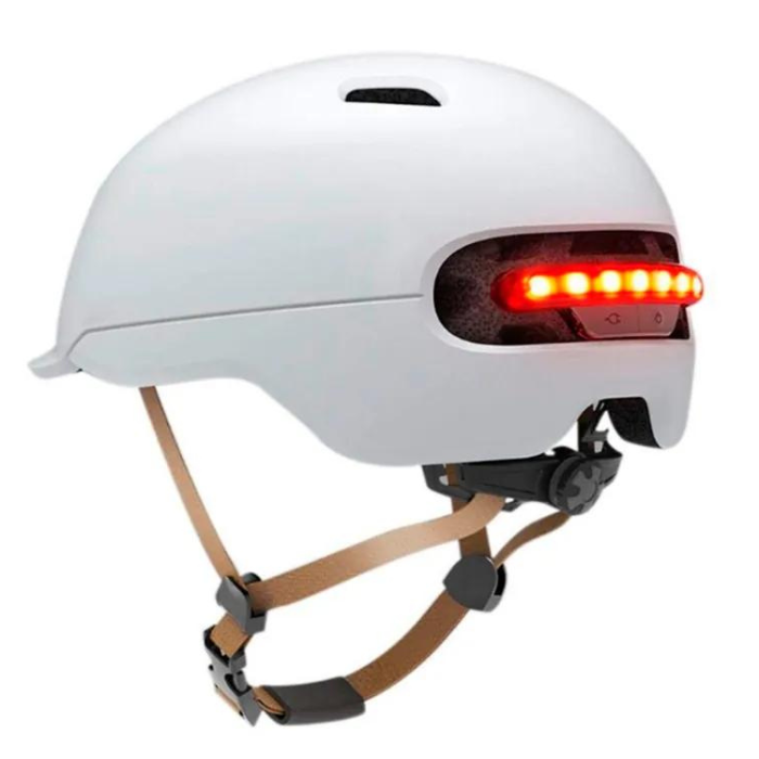 Casco blanco urbano con luz